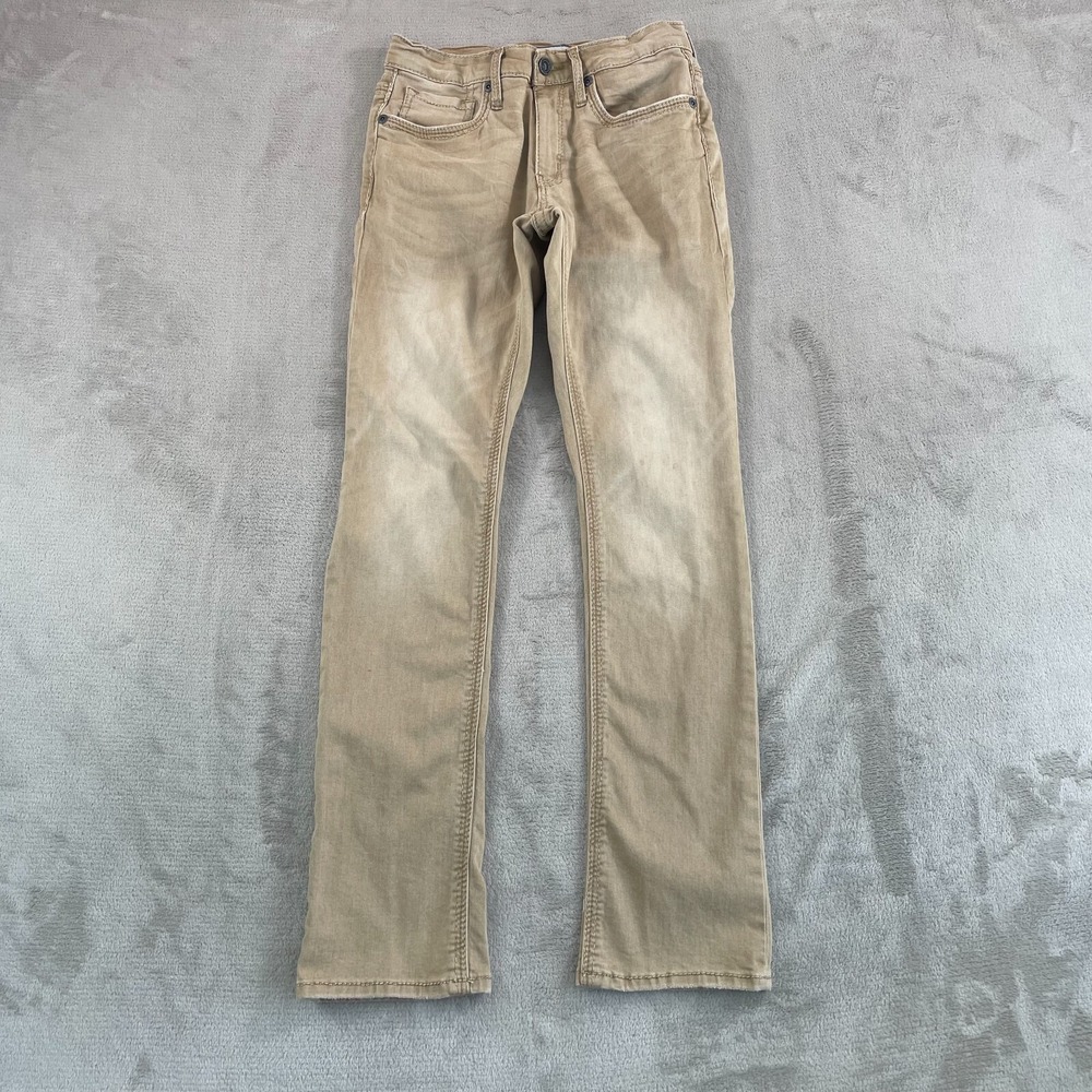 BKE Jake Straight Stretch Pants Men 28Rx32 Beige Bauer 3 Custom Fade Embroidered - Picture 4 of 11